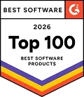 Selo G2 Top 100 Melhores Produtos de Software 2026