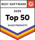 Selo G2 Top 50 Software de Vendas 2026