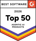 Selo G2 Top 50 Produtos de IA Agêntica 2026